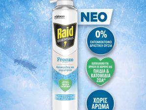 Freeze Spray για Κατσαρίδες και Μυρμήγκια Raid Essentials 400ml – Κατσαριδοκτόνο Αεροζόλ