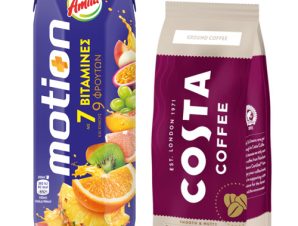 Φυσικός Χυμός 9 Φρούτων Amita Motion (1 lt) & Espresso Αλεσμένος Signature Blend Medium Roast Costa Coffee (200 g)