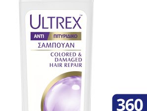 Αντιπιτυριδικό Γυναικείο Σαμπουάν Damaged & Colored Hair για Βαμμένα και Ταλαιπωρημένα Μαλλιά Ultrex (2x360ml) 1+1 Δώρο