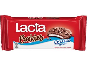 Μπισκότα Cookies με Γέμιση Κρέμας Oreo και Κομματάκια Σοκολάτας Γάλακτος Lacta (156g)